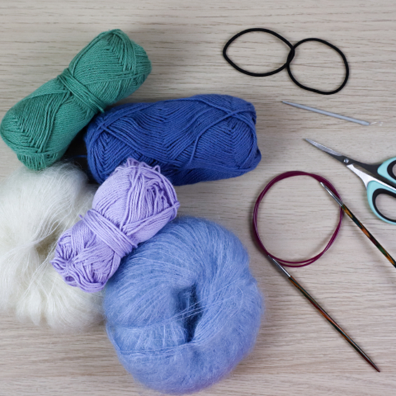 Matériel nécessaire pour réaliser le tuto d'un scrunchie coloré
